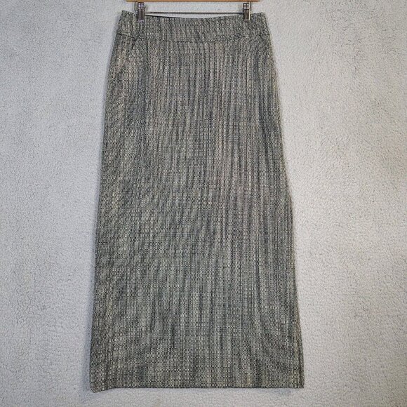 J.CREW Dresses & Skirts - J.Crew Maxi Skirt Womens 4 Gray Wool Blend Tweed Side Slit Pencil Modest Vintage